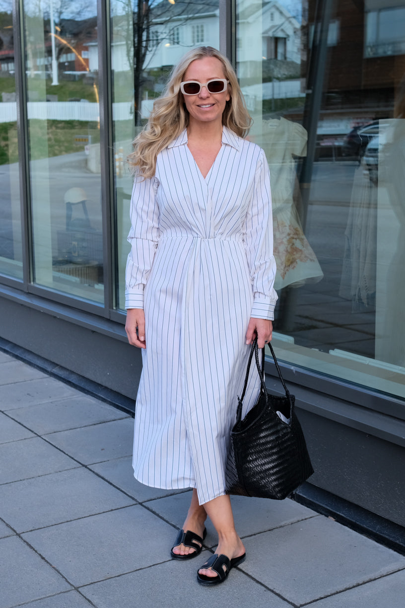 Livia Dress Cream Stripe