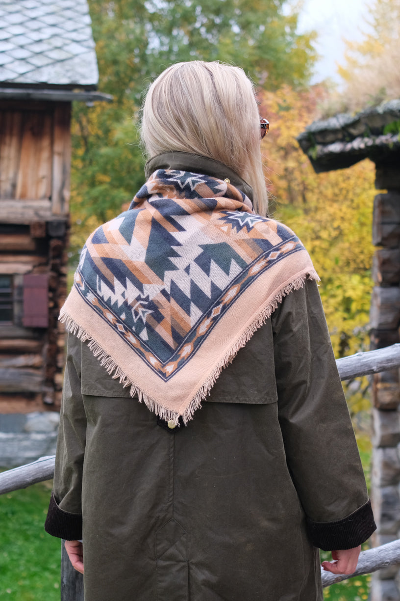 Cashmere Scarf Square Rio Dark Green