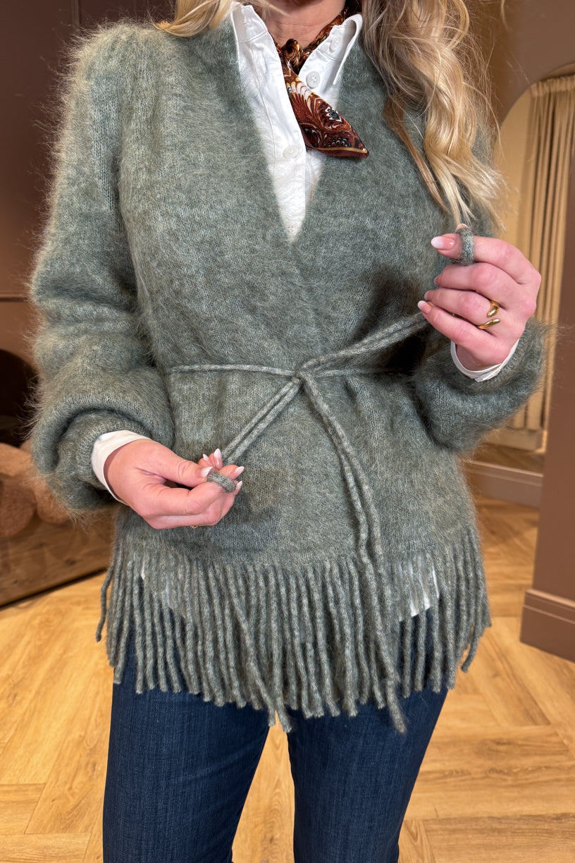 Fidele Chunky Cardigan Sage Green