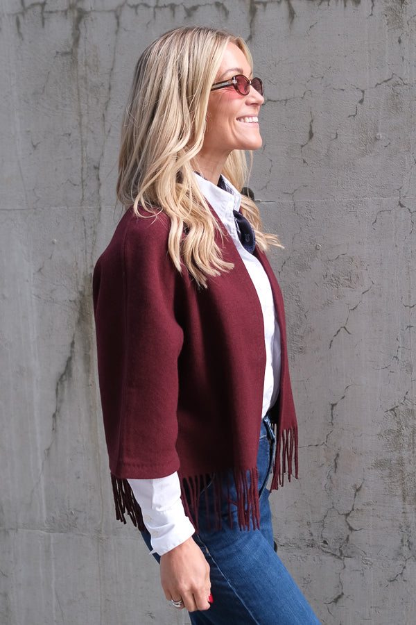 Keyla Lambswool Jacket Burgundy