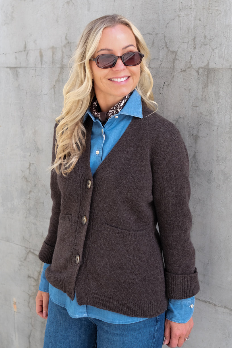 Tate Cardigan Cold Brown
