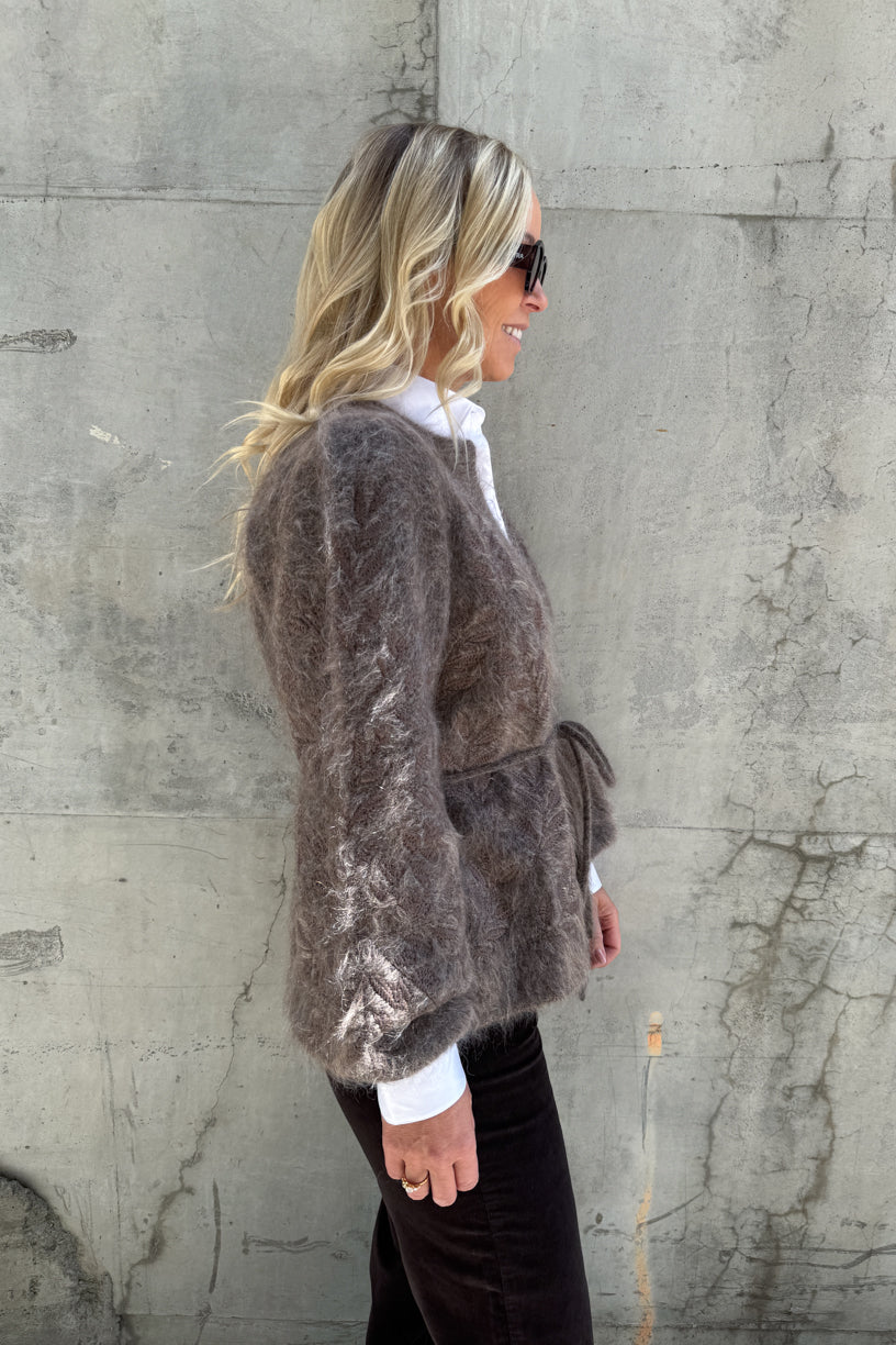 Fiola Chunky Cardigan Brown