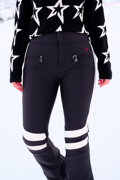 Aurora High Waist Flare Ski Pant Jet Black/Snow White