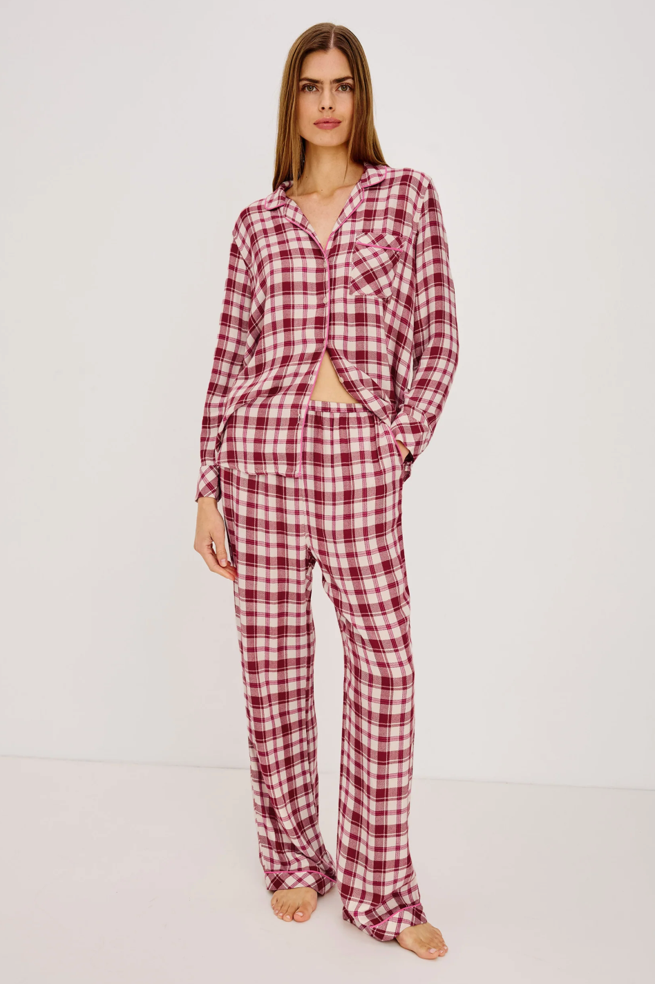 Luna Pajama Set Cardinal Rose