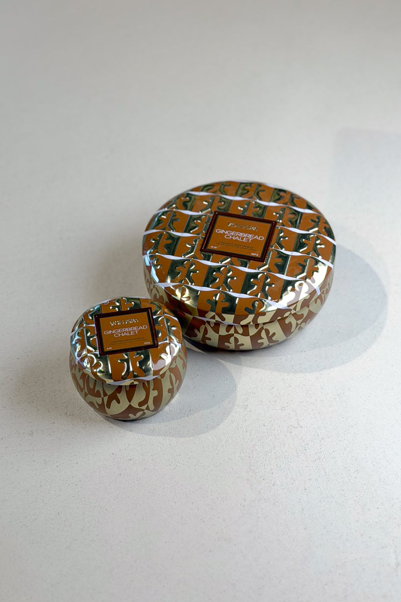 3 Wick Tin Candle 40tim Gingerbread Chalet