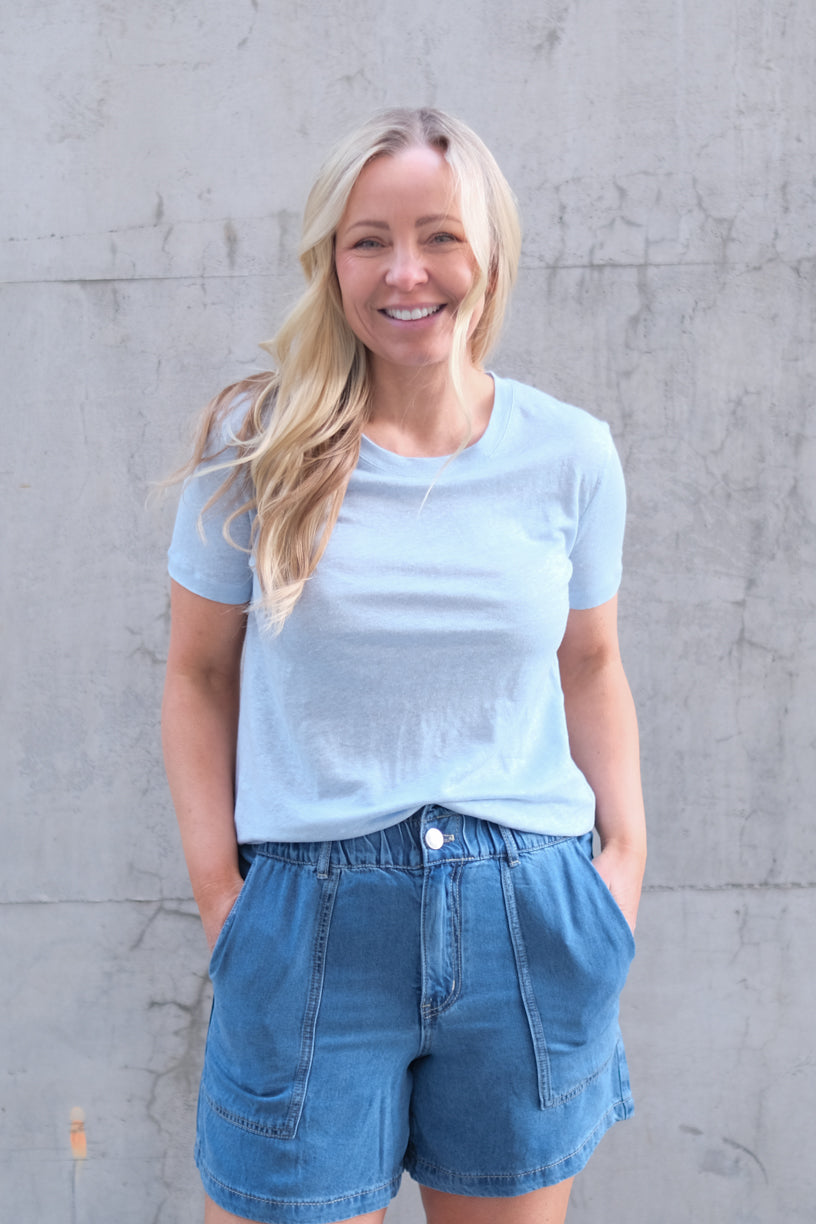 Jane Linen Tee Kentucky Blue