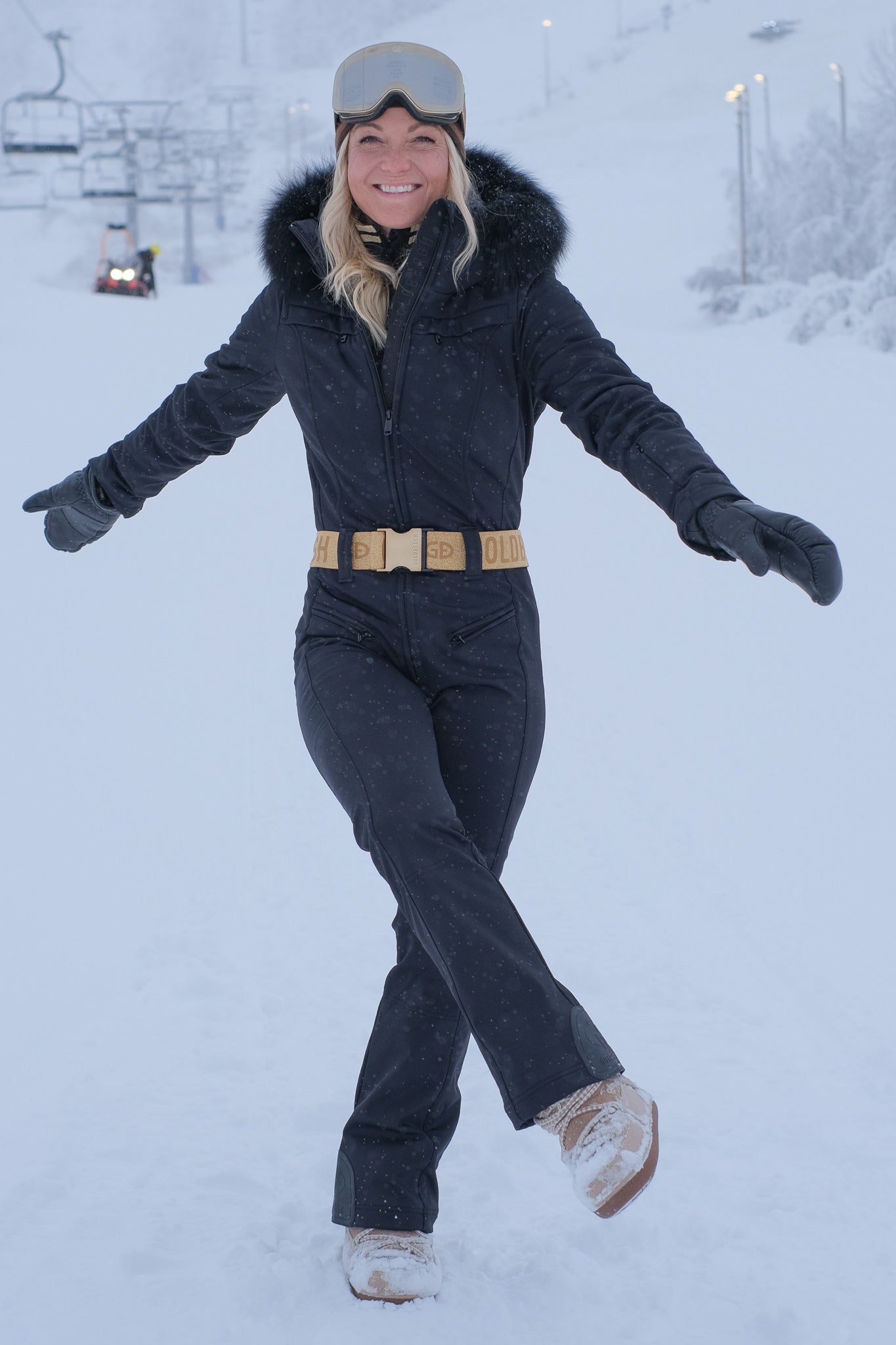 Parry Jumpsuit Fur Black