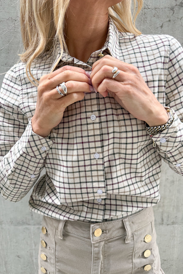 Woodside Check Shirt Birch Tattersall