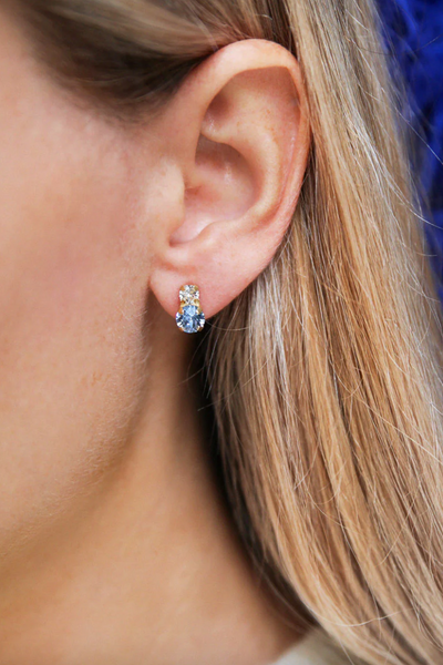 Leah Earring Gold Blue Combo