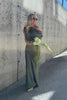 Vanessa Satin Maxi Dress Agave Green