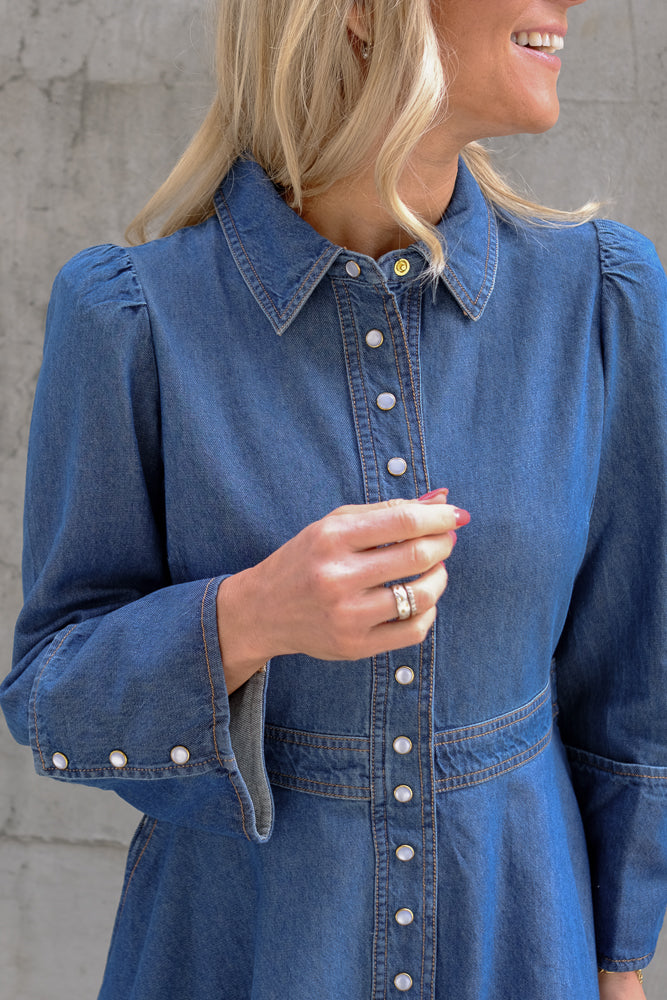 Denim Mini Dress French Blue