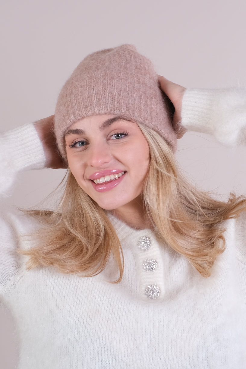 Silje Chunky Hat Beige Melange