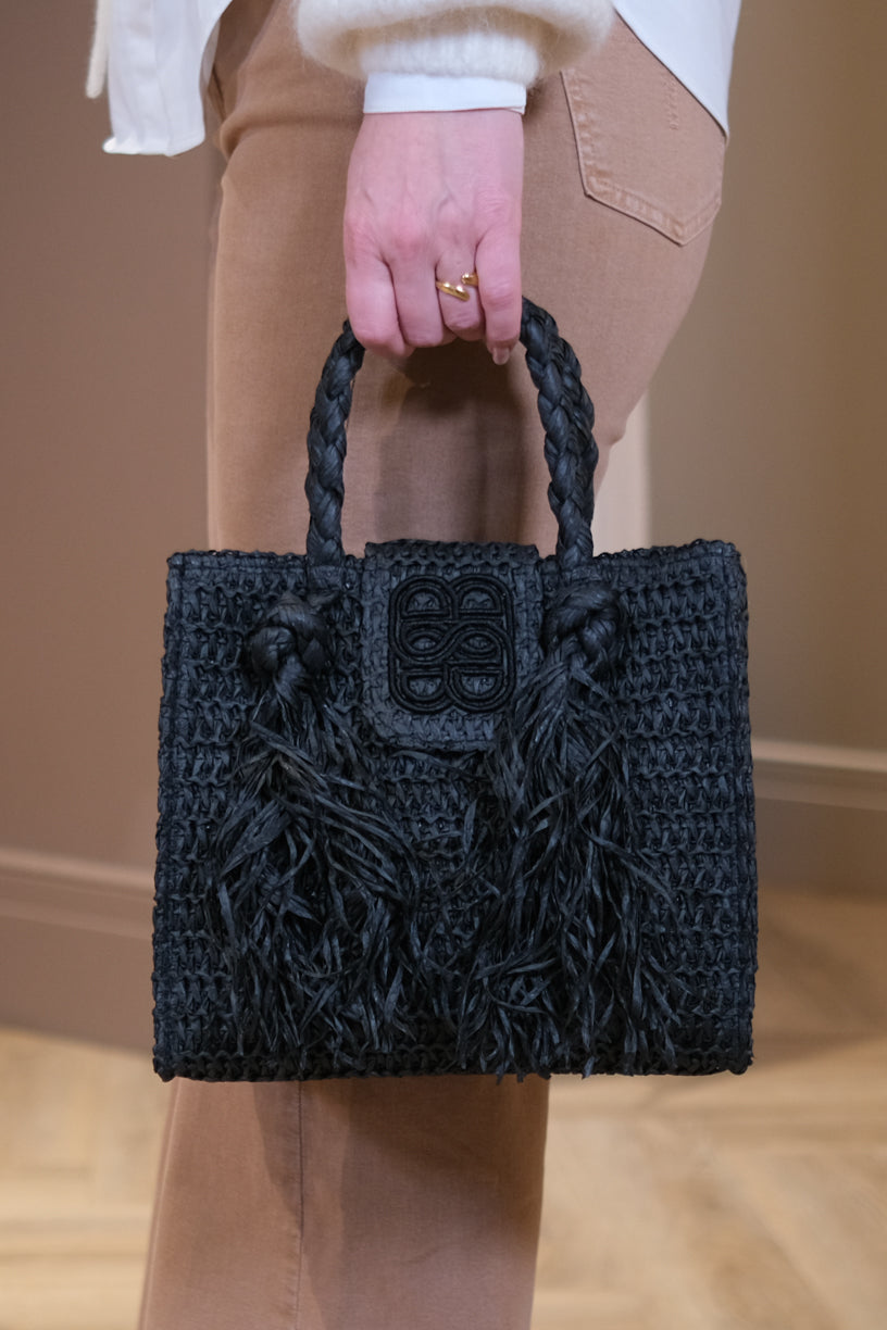 Sigrid Straw Bag Black