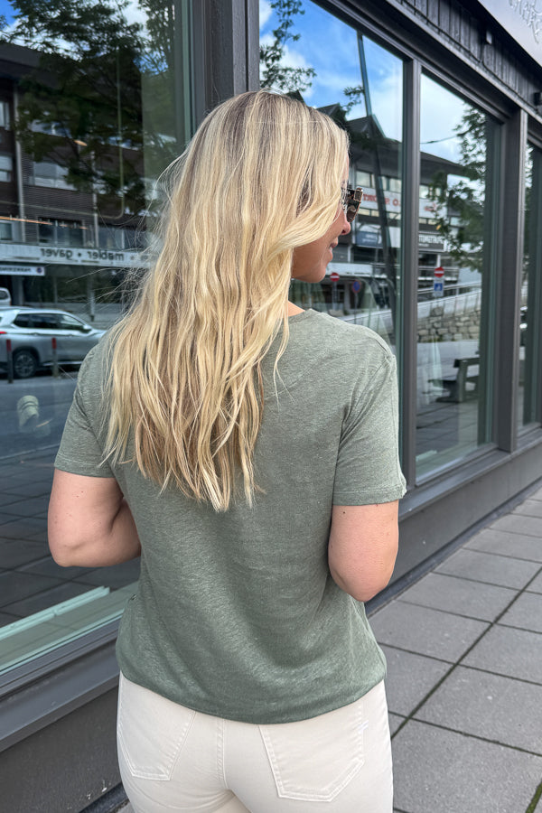 Jane Linen Tee Green