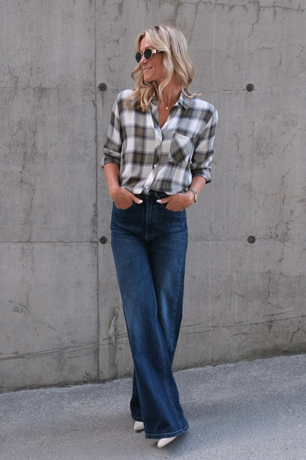 Hunter Shirt Olive Ivory