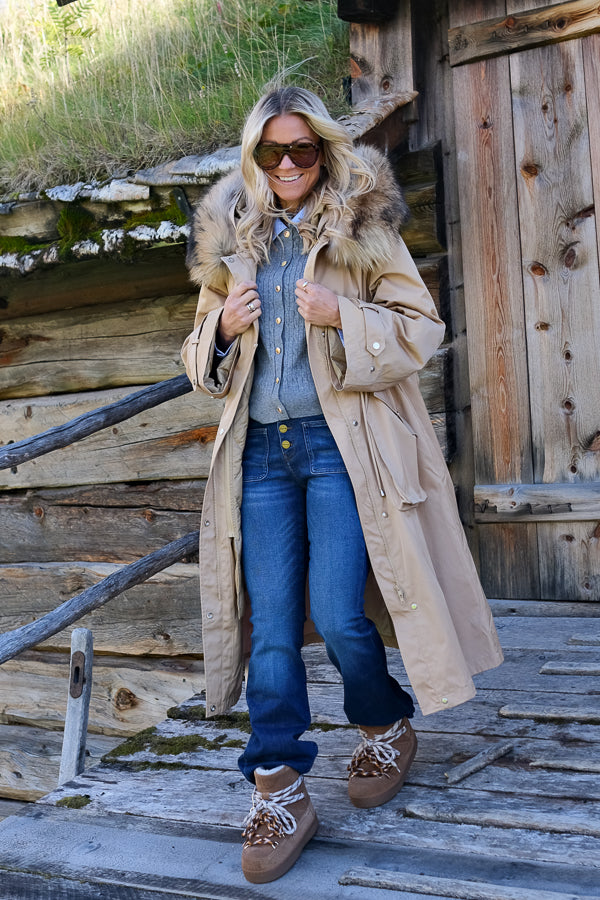 Padded Maxi Parkas Camel