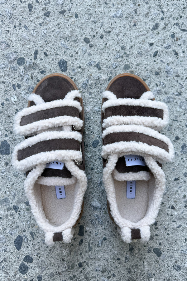 Shearling Low Velcro Dark Brown