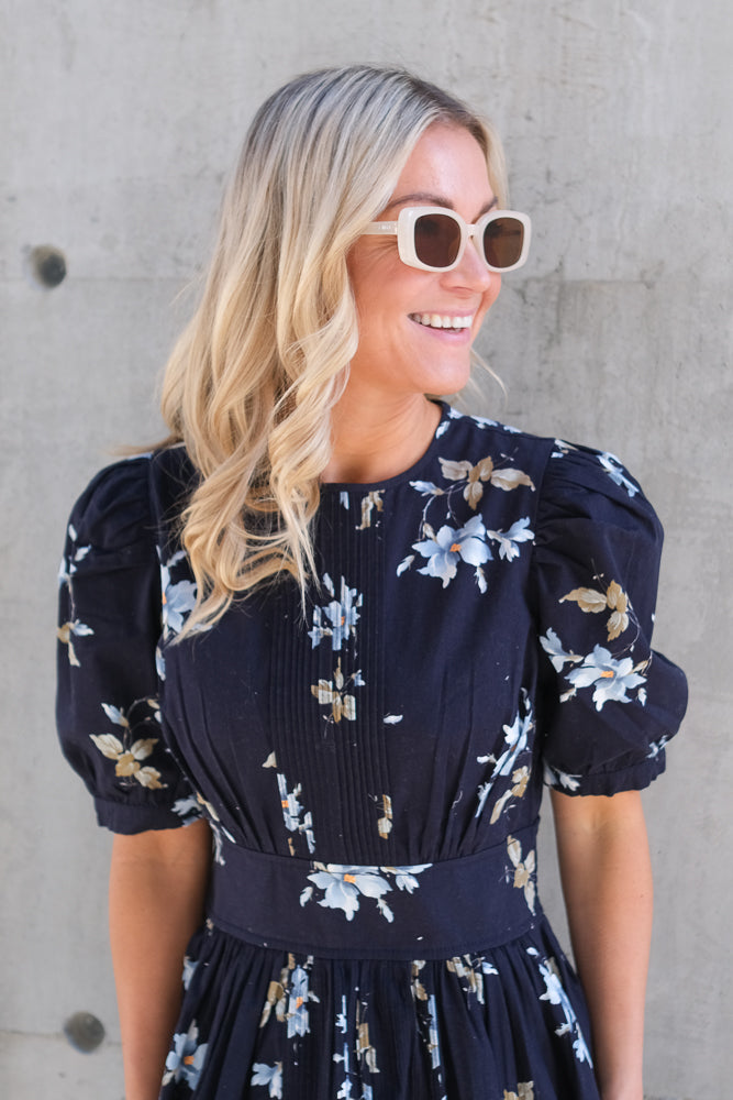 Structured Mini Dress Blue Bouquet