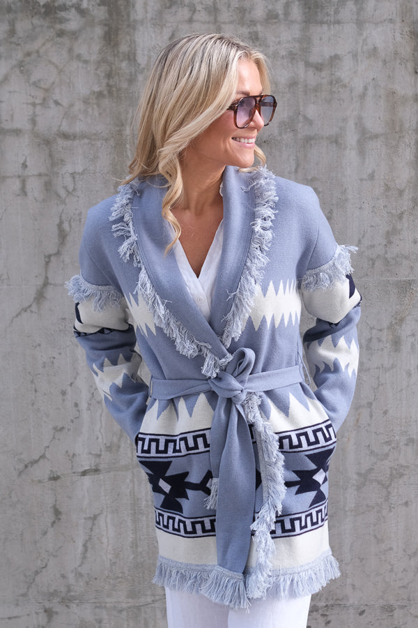 Avy Cardigan Blue Mix