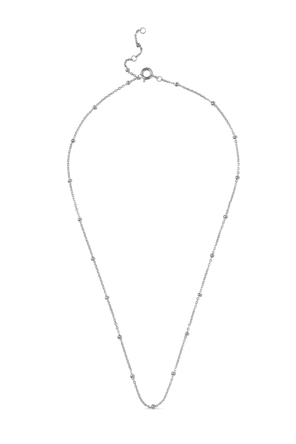 Necklace Beaded Chain Silver