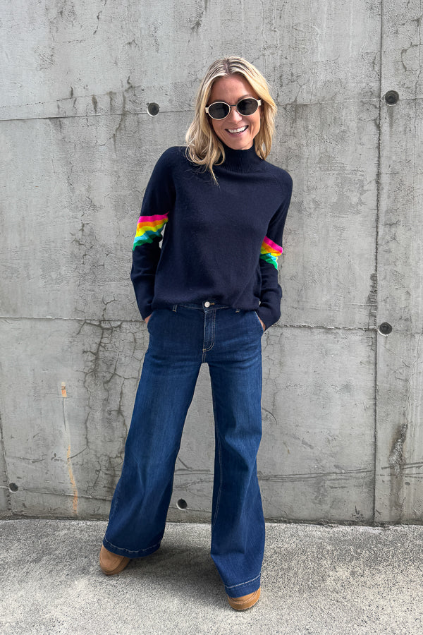 Sweater Navy Multicolour Stripes