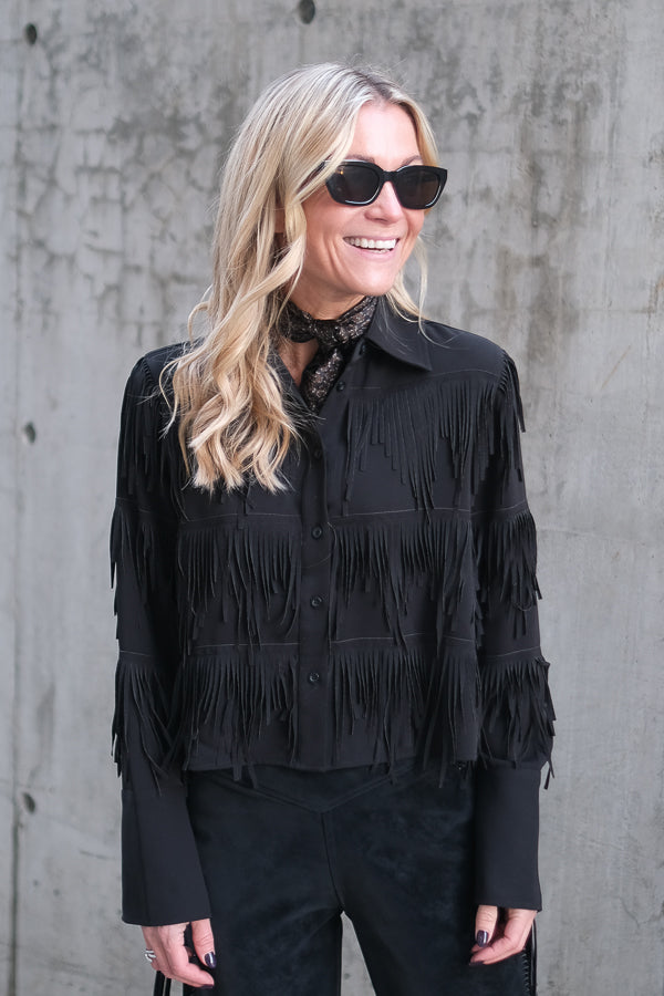 Dancing Cropped Shirt Black