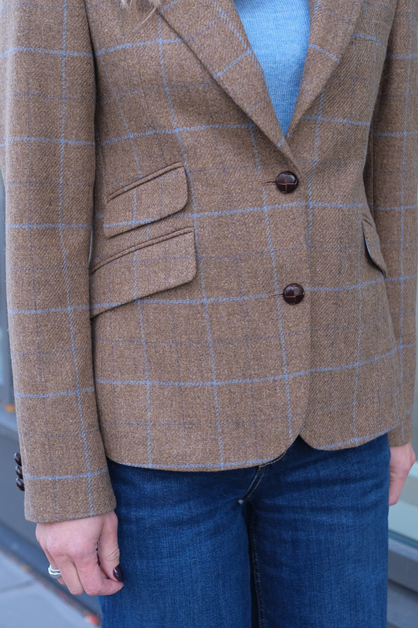 Remi B Check Blazer Beige