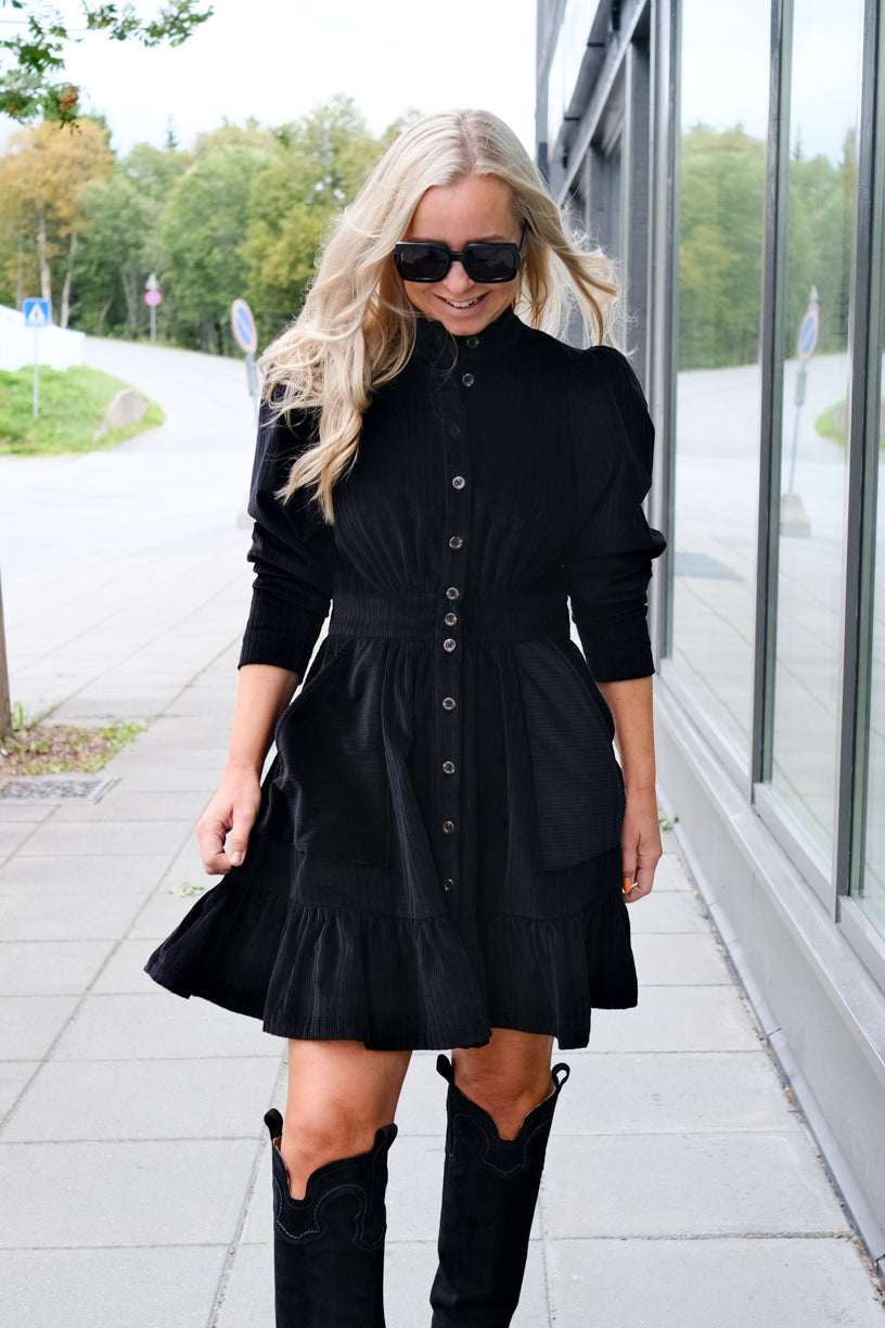 Corduroy Mini Dress Black