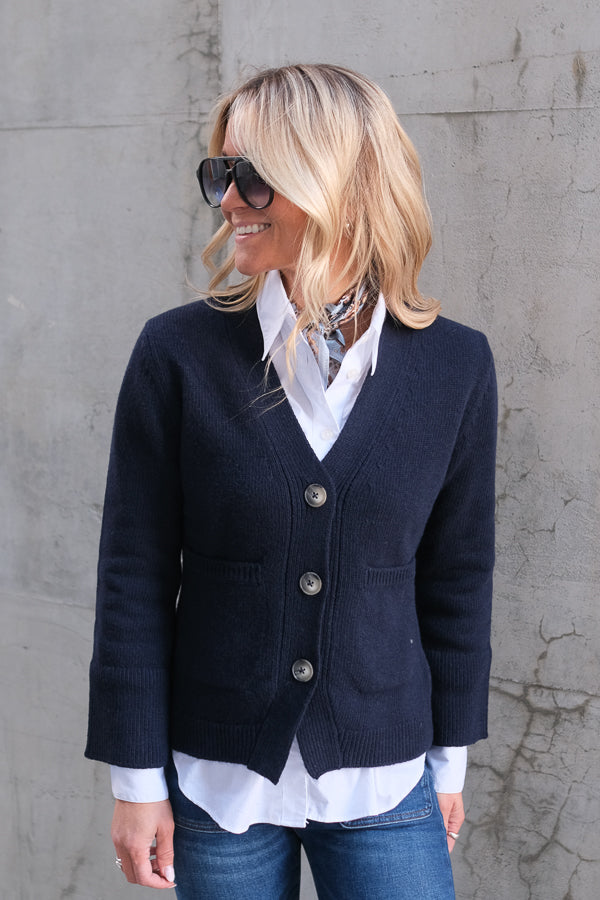 Tate Cardigan Dark Navy