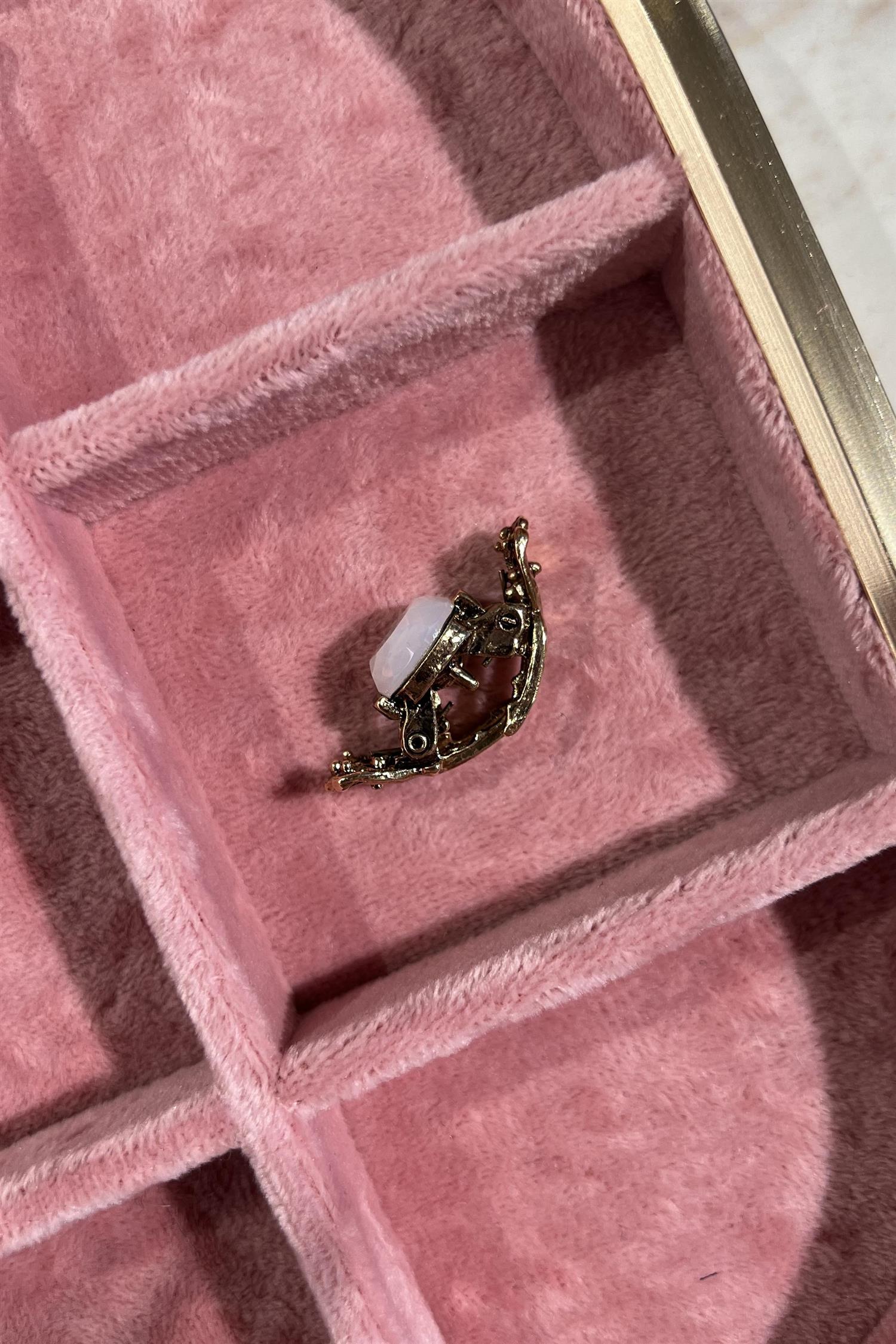 Hårklype Royal Gull Med Hvit Sten