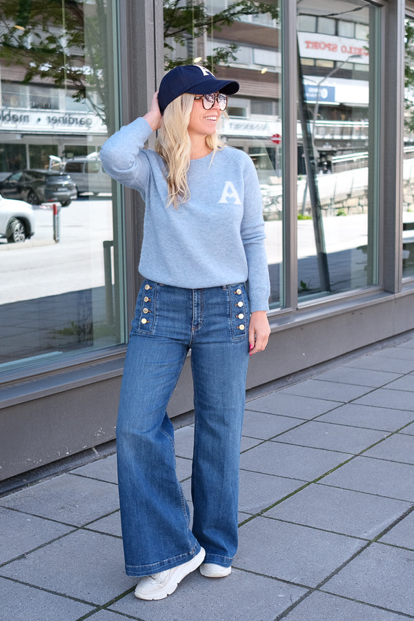 Fiona Heart Sweater Vintage Blue