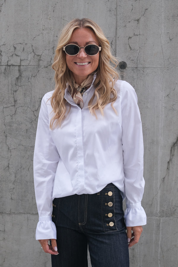 Daryla Frill Collar Blouse White