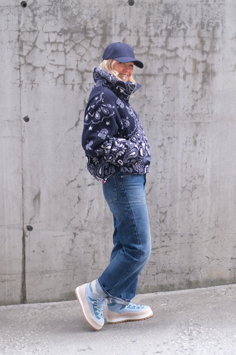 Bandana Fleece Jacket Paisley Blue