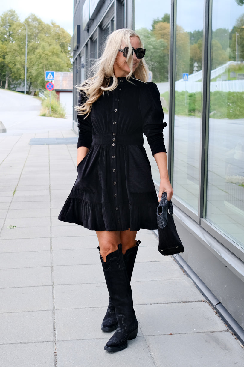 Corduroy Mini Dress Black