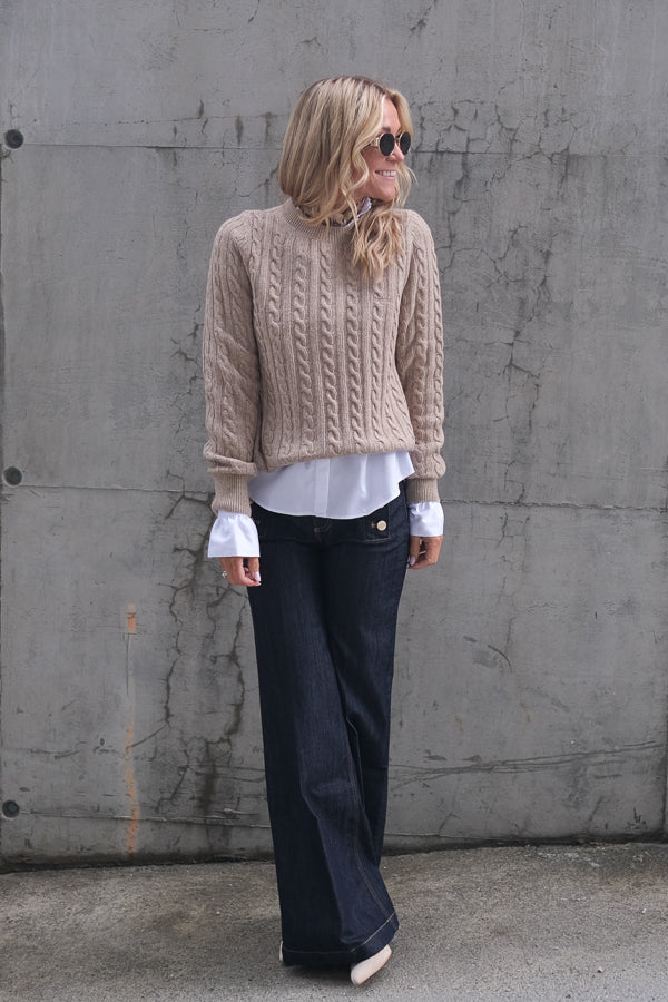 Ashdown Cable Knitted Jumper Honey