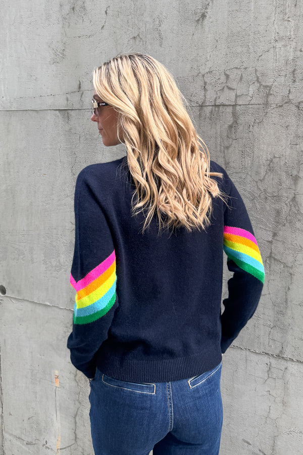 Sweater Navy Multicolour Stripes