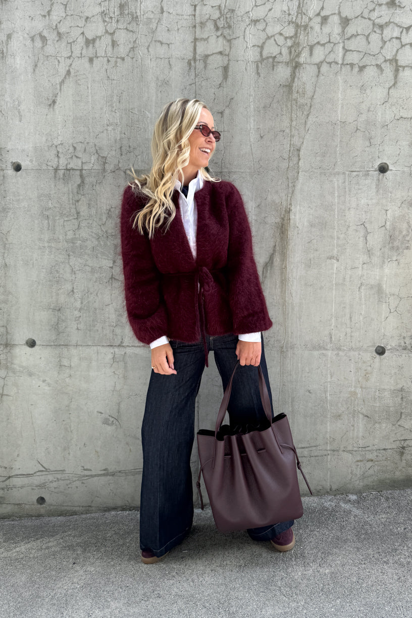 Fredrikke Chunky Cardigan Oxblood