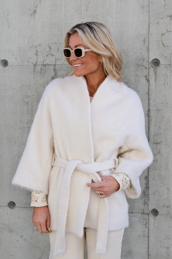 Akiko Wool Mohair Jacket Eggshell