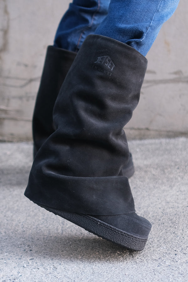 Inuikii X Jetset Drape High Boot Black