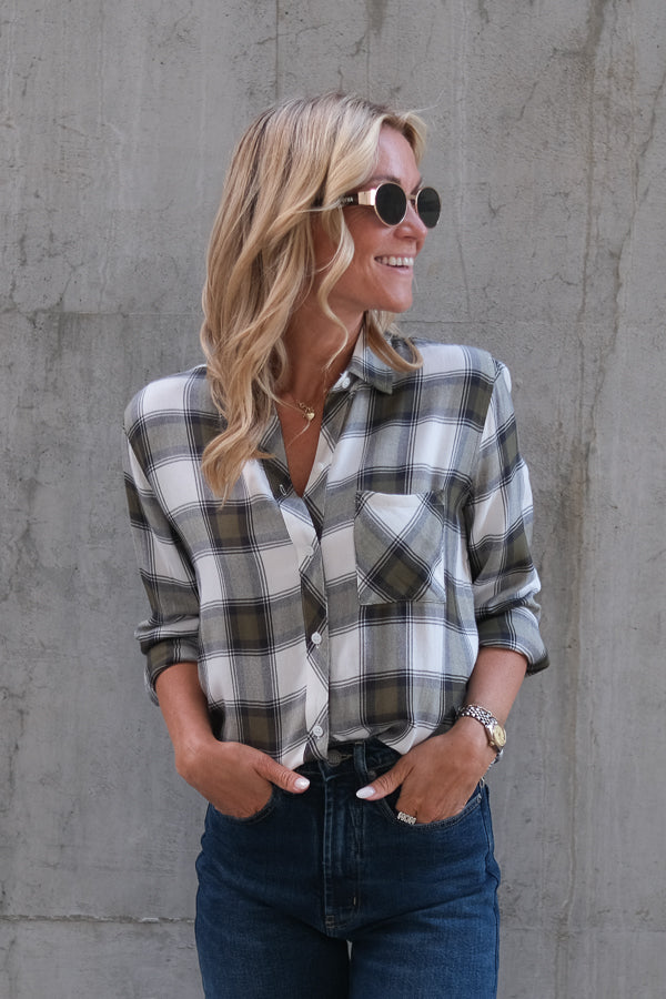 Hunter Shirt Olive Ivory