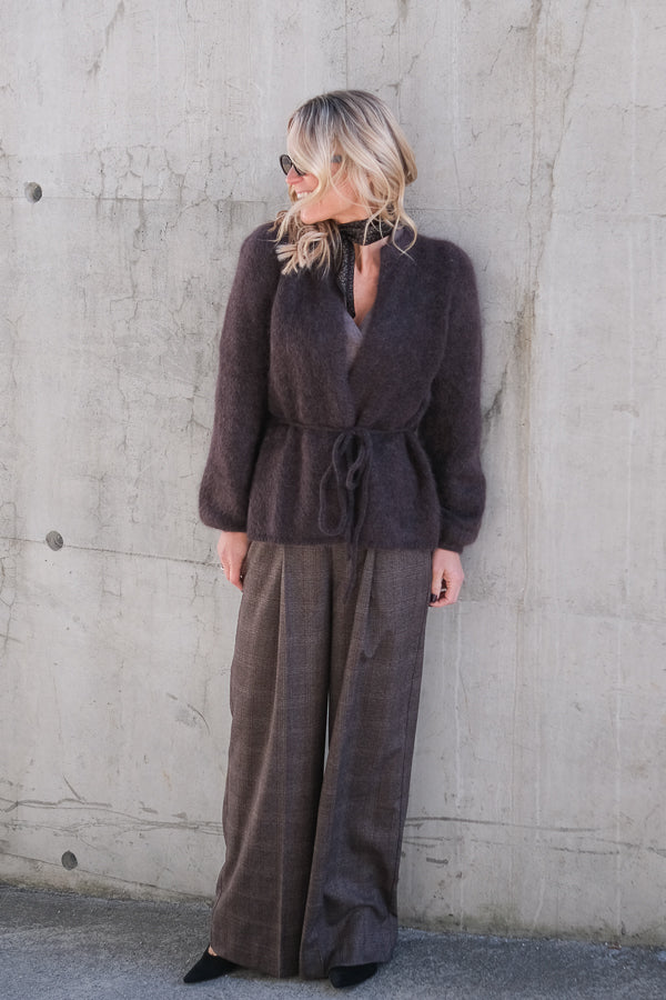 Fredrikke Chunky Cardigan Dark Brown