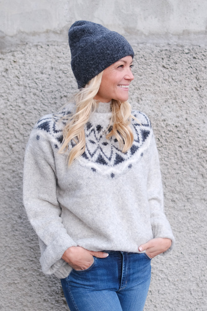 Champoluc Knitted Sweater Fair Isle Grey