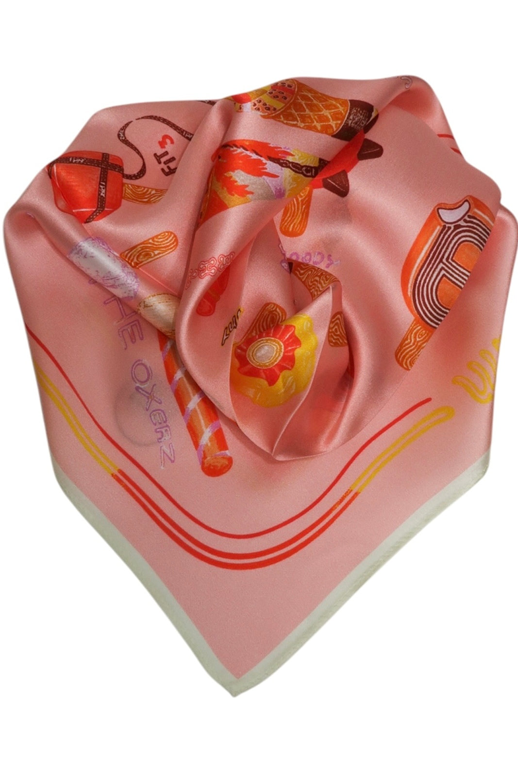 Italiensk Silke Skjerf Square Rosa Multicolor