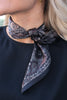 Silke skjerf Square sort m. brun paisley