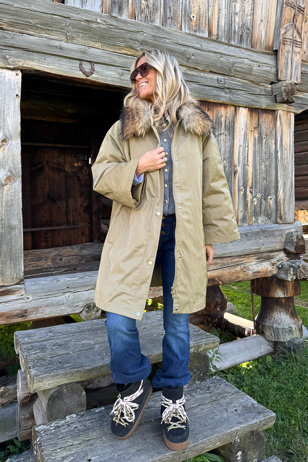 Padded A-line Parkas Green