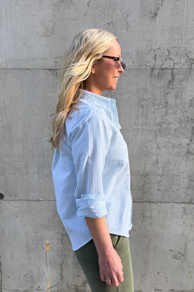 ARC Oxford Classic Shirt Soft Green Stripe