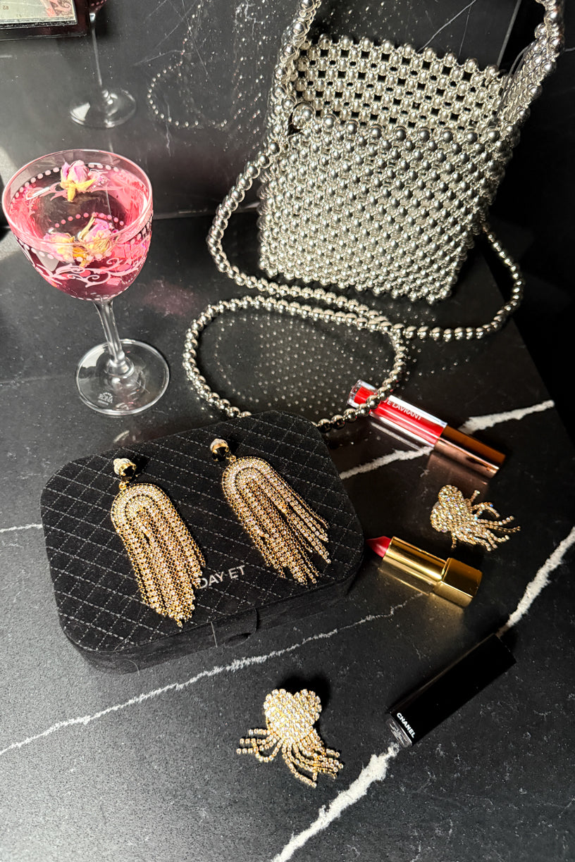 Day Beaded Chrome Handbag Silver