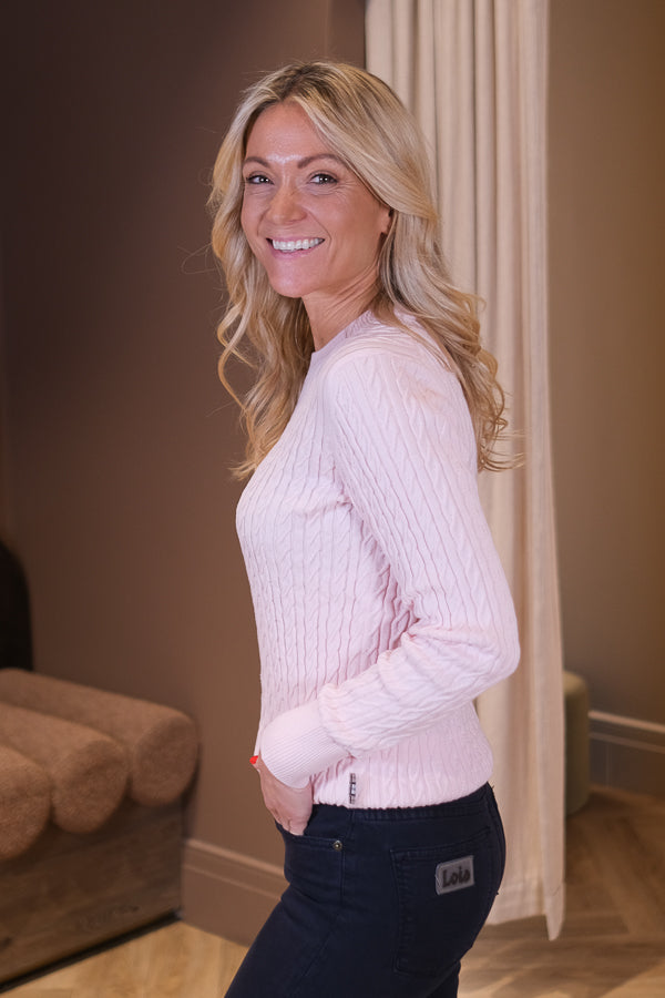 Hartland Crew Knitted Jumper Pink