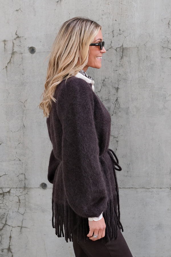Fidele Chunky Cardigan Dark Brown