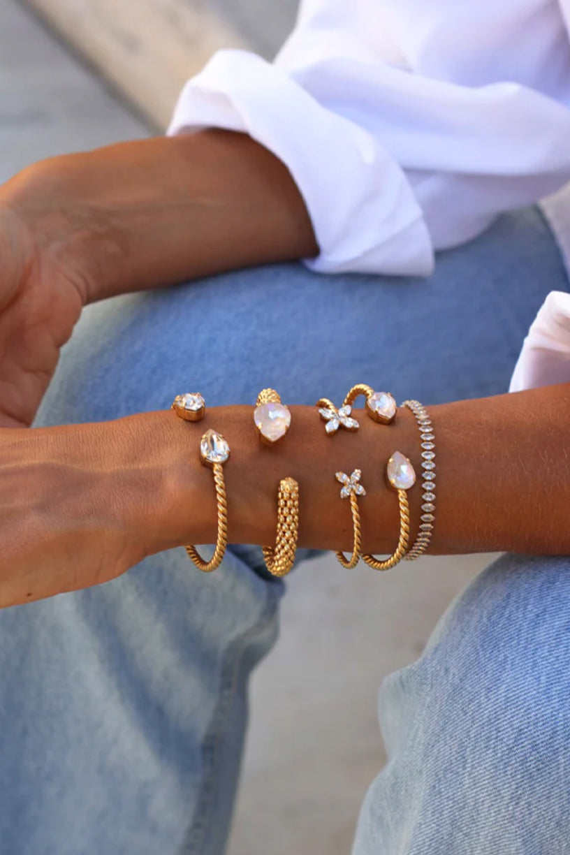 Crystal Navette Bracelet Gold Crystal